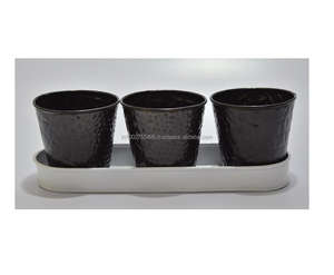 Pots de fleurs et jardinières en métal galvanisé de style américain vintage de haute qualité, pour l'intérieur et l'extérieur - Product Image 2