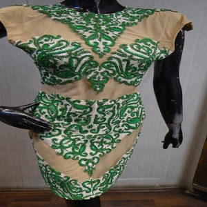 New OEM Handmade Buổi Tối Sáng Bóng Dài Fringe Dress Đính Cườm Phụ Kiện Vá - Product Image 4