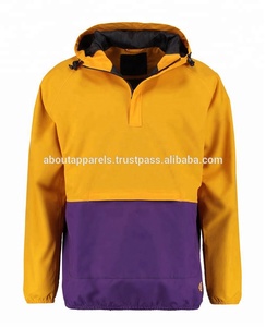 Nouvelle veste coupe-vent en nylon PVC 100% pour homme avec demi-zip et logo personnalisé - Product Image 2