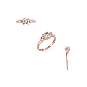 Anillo de diamantes de oro rosa de 18kt de primera calidad de India para sus clientes, venta al por mayor - Product Image 1