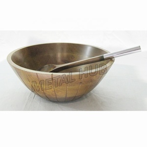 ชามสลัดไม้มะม่วงแบบใช้แล้วทิ้งพร้อมช้อนชามอาหารยั่งยืนเป็นมิตรต่อสิ่งแวดล้อมดีไซน์ทันสมัยคลาสสิก - Product Image 1