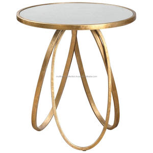 Meubles de maison tendance Table basse Style américain nouveaux styles modernes Dernière table basse ronde en métal avec dessus en marbre - Product Image 1