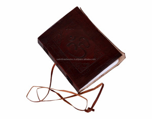 Cahier personnalisé fait à la main Om en cuir véritable marron gaufré Journal Pages blanches vierges fermeture à sangle en métal C Journal verrouillé - Product Image 4