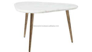 ท็อปไม้ทรงกลมและโต๊ะกาแฟโลหะสำหรับเฟอร์นิเจอร์ห้องนั่งเล่นหรือของตกแต่งบ้าน - Product Image 6