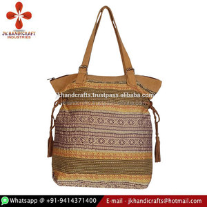 Bolso de Mano de Mujer con Rayas Kantha, Estilo Vintage, Brocado, Bohemio, en Oferta - Product Image 2