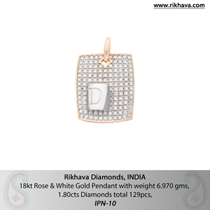 Elegante y lujoso colgante de diamantes de oro rosa y blanco, abalorio de joyería de lujo - Product Image 6