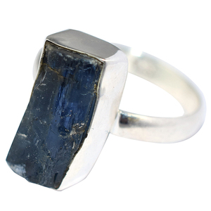 Bagues en argent Sterling 925 avec lunette bleue en Kyanite de forme fantaisie, fabricant de bijoux indien, export et grossiste - Product Image 2