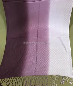 Autumn Winter Ombre Gradient 100% Viscose Pashmina <b>Scarf</b> Shawl Multi-Weave Self Jacquard Traditional Customizable Color Shawls - Product Image 1