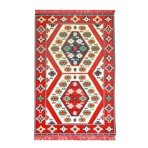 Alfombra Oriental Auténtica de Anatolia con Patrón Urgup, Color Rojo - Product Image 5