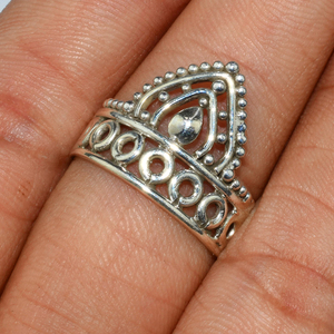 Secret Beauty-Anillo de Plata de Ley 925 con forma de corona, joyería única - Product Image 3