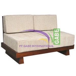 Sofá love seat DUBAI, mueble de madera maciza de teca - Product Image 1
