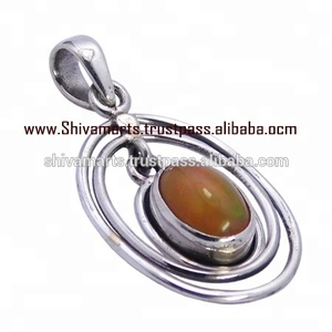 Eminent Genuine Ethiopian Opal Gemstone 925 Sterling <b>Silver</b> Fine Jewelry Pendants & <b>Charms</b> <b>Silver</b> Jewelry - Product Image 2