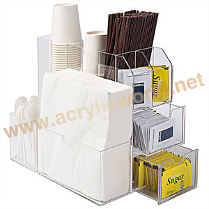 7 compartiment Café Condiment, Tasses, Couvercles, Sucres, Agitateurs, Organisateur De Stockage - Product Image 3