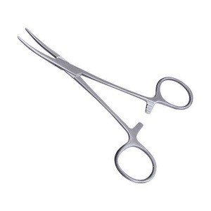 Pinces chirurgicales courbées Rochester Ochsner 25 cm, instrument manuel, pince en titane et acier, source de matériel métallique - Product Image 1