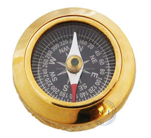 Kastking — canne à marche en bois, accessoire Vintage à manche de boussole en laiton faite à la main, bâton décoratif - Product Image 3