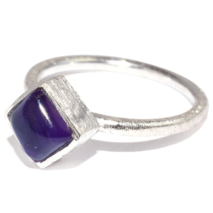 Amatista forma cuadrada púrpura Virtual, anillos de plata de ley 925 hechos a mano, joyería de plata India - Product Image 3