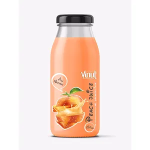 Halal, HACCP Fruit Juice drink with Peach juice 250ml Glass bottle