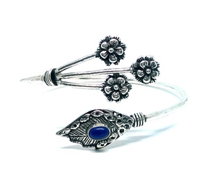 Venta al por mayor de moda ajustable plata lapislázuli brazalete de plata - Product Image 4