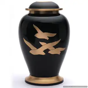 Cremation Urns Decorative Black Color Decoration Fancy Modern Wholesale Standard Urns For Sale