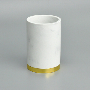 Vaso de diseño cilíndrico polivinílico con base de acero inoxidable - Product Image 1