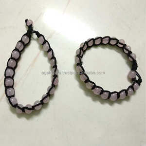 Rose Quartz Beads Beaded Handmade Natural Gemstone <b>Bracelet</b> - Product Image 1