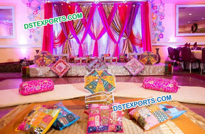 Nuevo estilo de decoración de escenario para Mehandi Night/Modern Wedding Mehandi Stage Decoration Latest Mehandi Night Sangeet Decoration USA - Product Image 5