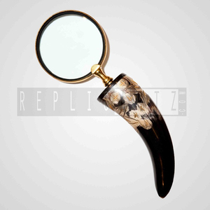 Lupa de cuerno natural y latón, decoración náutica vintage, lupa de mano, instrumento óptico antiguo, bibelote decorativo - Product Image 3