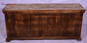 Mueble de TV de madera maciza de mango estilo granja moderna Unidad de entretenimiento multimedia de plasma para sala de estar - Product Image 4