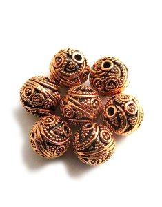 Hecho a mano de forma redonda chapado en oro Bali - Product Image 2