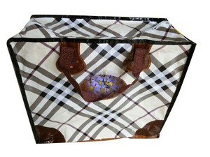 Sac de courses en PP tissé avec poignées en sangle PP et construction en tuyau en U, taille et couleur personnalisables, utilisation confortable, design agréable - Product Image 6