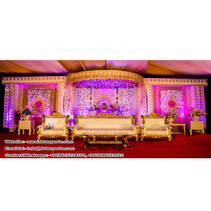 Elegante Escenario para Bodas con Fondo Floral, Impresionante Escenario para Bodas Asiáticas, Escenarios de Recepción en Tonos Rosados, Australia - Product Image 1