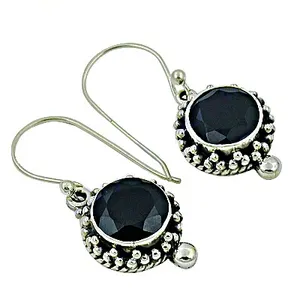 Superb Black Onyx Hook Earrings Dangle Hoop Cluster Cocktail Chandelier Statement Earrings 925 Sterling Silver Minimalist