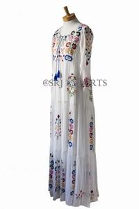 Robe de soirée gothique pour femmes, tenue Maxi élégante de grande taille, motifs géométriques, broderie, fait à la main, - Product Image 2