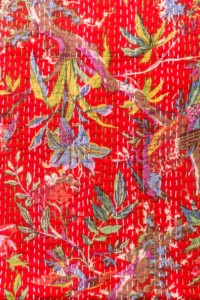 Bird & Floral printed Cotton <b>Bedspread</b> wholesale hand stitched quilt cotton Kantha Quilt - Product Image 2