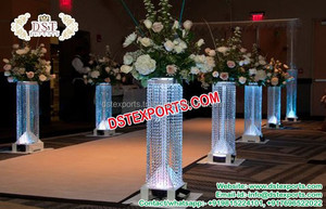 Murs de bougies modernes en fibre de verre pour décoration d'allée d'entrée de mariage, couleur et taille personnalisables - Product Image 3