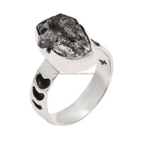 925 Sterling Silver Natural Herkimer Rough Gemstone Designer <b>Ring</b> Jewelry <b>Fashionable</b> <b>Ring</b> for Gift, Party for Unisex - Product Image 1