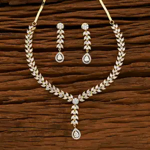 CZ Necklace set American Diamond Fancy CZ stein 55909