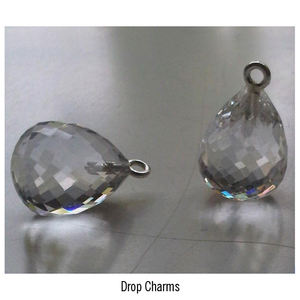 Dijes con forma de gota de plata 925 de alta calidad, hallazgos y componentes de joyería de cristal - Product Image 1