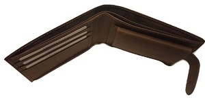 กระเป๋าสตางค์ใบสั้นหนังสีน้ำตาลแท้สไตล์โมเดิร์น RFID มีซิปปิดและตกแต่งตัวอักษร - Product Image 3