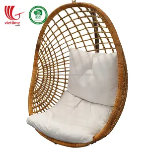 Großhandel Made in Vietnam Hängender eiförmiger Rattan-Schaukel stuhl