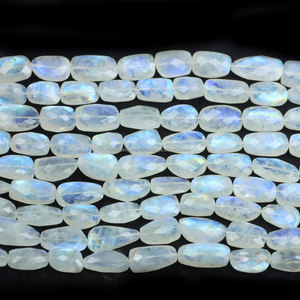 Arc-En-Ciel blanc pierre gemme plaine lâche perles pépites - Product Image 2