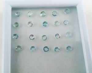 Cabujones de Aguamarina Natural con forma redonda y facetados, piedras preciosas naturales sueltas, piedra de March, piedra de nacimiento - Product Image 3