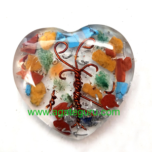 Pendentif coeur en pierre semi-précieuse Orgone Chakra Craft - Product Image 1