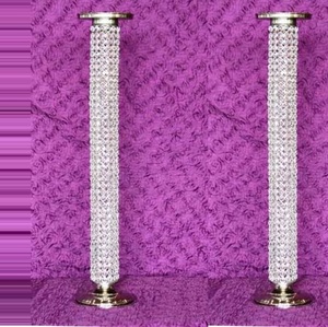 Décoration de pièce maîtresse de mariage en cristal cylindrique Bougeoir élégant et lanterne pour la décoration intérieure - Product Image 1