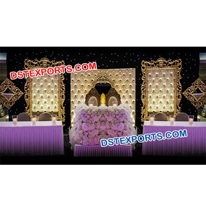 Paneles de cuero copetudo para decoraciones de bodas Muebles de cuero elegantes para organizar el matrimonio - Product Image 1