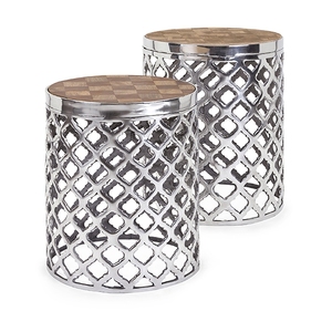 Taburete de METAL, mesa auxiliar de café, mesita de noche - Product Image 5