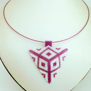 Triangle Pendant / Beaded <b>Necklace</b> / Seed <b>Bead</b> Jewelry The Art of Handmade - Product Image 1