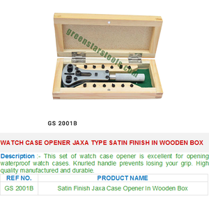 <b>Watch</b> Case Opener Jaxa Type Satin Finish in Wooden Box GS 2001B Jewelry <b>Tools</b> for Jewelers - Product Image 2