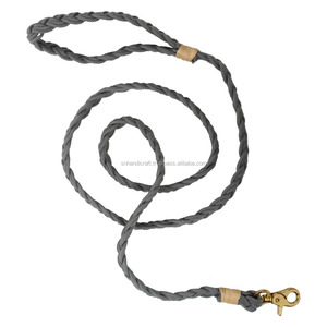 Correa para Perro de Cuerda de Algodón Tejida Gris con Clip de Oro Rosa y Collar de Algodón Hecho a Mano - ¡Lo Último en Moda! - Product Image 2