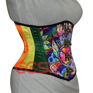 COSH CORSET Underbust Steelboned Digital Printed Sublimated Satin Corset With <b>Swing</b> Clasp Closer Waist Training Sexy Corset - Product Image 3